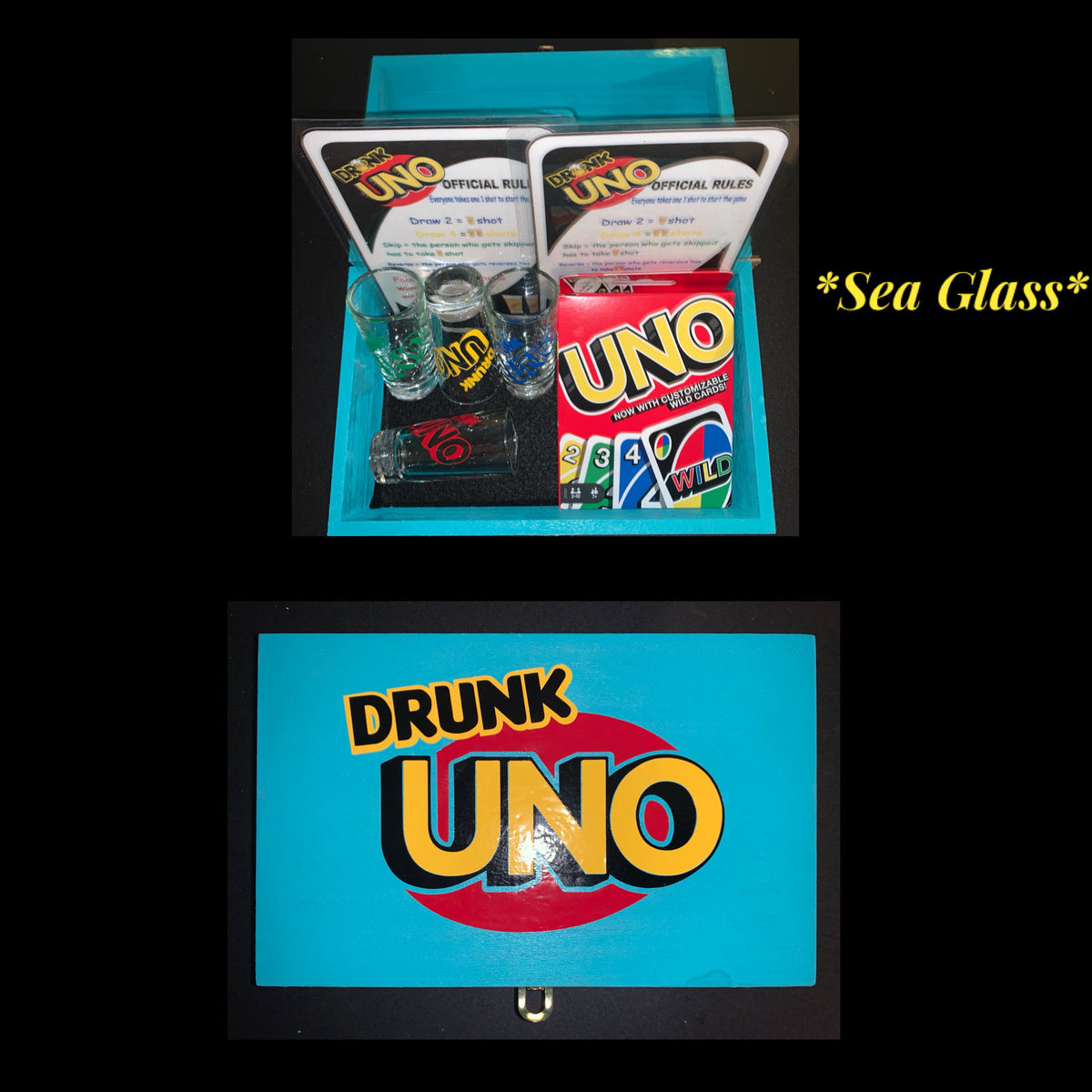 Drunk UNO Game Set 6 Shot Glasses 