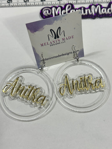 2 Layer Custom Acrylic Hoop Earrings